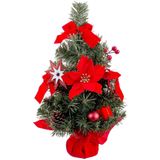 Kerstversiering Rood Groen Plastic Weefsel Kerstboom 40 cm