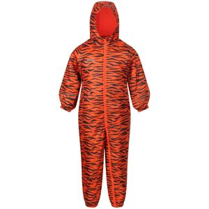 Regatta Kinder/Kinderen Printed Splat II Hooded Regenpak (36-48 Monate (104)) (Blaze Oranje)