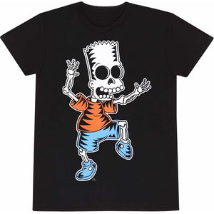The Simpsons Volwassen unisex Bart Simpson skelet T-shirt (XL) (Zwart)