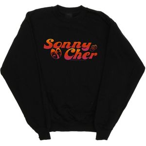 Sonny & Cher Sweatshirt met logo in kleurverloop voor meisjes (152-158) (Zwart)