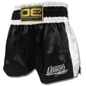 Danger Eco Muay Thai Shorts - Satijn - zwart/wit - L