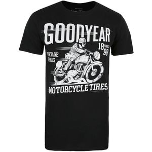 Goodyear Heren Vintage T-shirt (L) (Zwart/Wit)