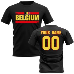 Personalised Belgium Fan Football T-Shirt (black)