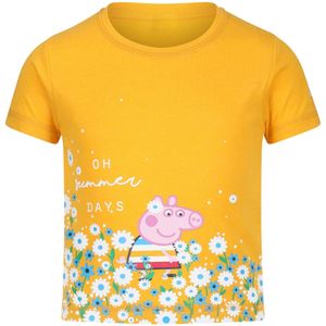 Regatta Kinder/Kids Peppa Pig T-shirt met korte mouwen en opdruk (110) (Glimlicht geel)