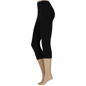 Katoenen Dames Legging - Capri - Zwart - L/XL - Legging dames katoen - Legging dames volwassenen - Legging katoen