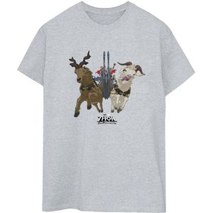 Marvel Dames/Dames Thor Liefde en Donder Vikingschip Katoenen Vriendje T-shirt (3XL) (Sportgrijs)