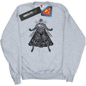 DC Comics Jongens Superman Vader van Staal Sweatshirt (128) (Sportgrijs)