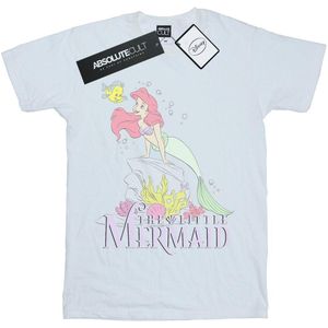 Disney Meisjes The Little Mermaid Faded Nostalgia Katoenen T-Shirt (128) (Wit)