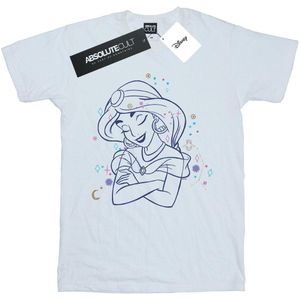Disney Meisjes Aladdin Prinses Jasmine Sterrenbeeld Katoenen T-Shirt (116) (Wit)