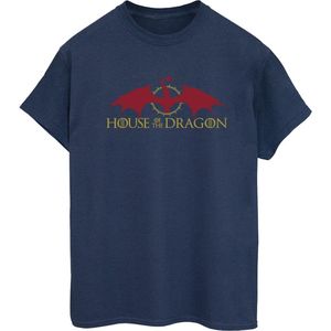 Game Of Thrones: House Of The Dragon Dames/Dames Draak Logo Katoenen Vriend T-shirt (L) (Marineblauw)
