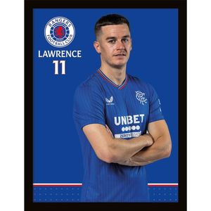 Rangers FC Lawrence Poster, ingelijst (40 cm x 30 cm) (Blauw/Wit)