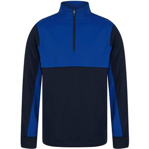 Finden & Hales Unisex fleece top met kwart rits voor volwassenen (S) (Marine/Loyaal Blauw)