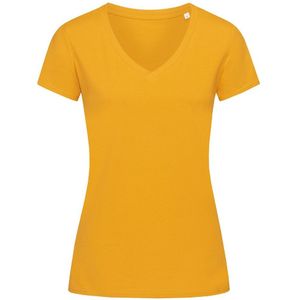 Absolute Apparel - Dames Stedman Janet Organisch T-shirt met V-hals (S) (Geel)