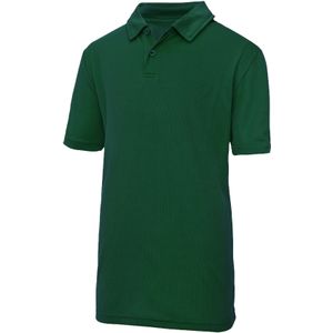 Just Cool Kinder Unisex Sport Polo Plain Shirt (Pakket van 2) (5-6 Jahre) (Fles groen)