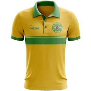 Brazil Concept Stripe Polo Shirt (Yellow) - Kids