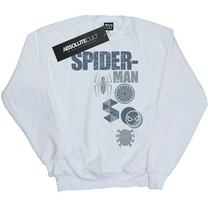 Marvel Meisjes Spider-Man Badges Sweatshirt (128) (Wit)
