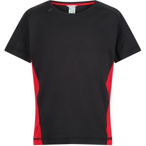 Regatta Kinderen/Kinderen Peking T-Shirt (128) (Zwart/Klassiek Rood)