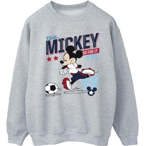 Disney Heren Mickey Mouse Team Mickey Voetbal Sweatshirt (XL) (Sportgrijs)