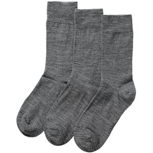 Apollo - Wollen sokken - Unisex - 3-Pak - Midden Grijs - Maat 35/38 - Merino sokken - Wollen sokken - Naadloze sokken