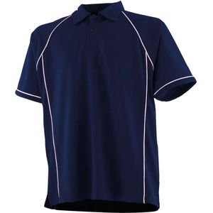 Finden & Hales Kinderen Unisex Piped Performance Sport Polo Shirt (7-8 Jahre) (Marine / Wit)