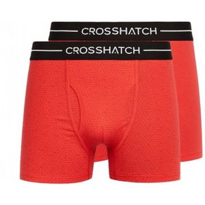 Crosshatch Heren Hexter Boxershorts (Set van 2) (XL) (Rood)