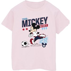 Disney Heren Mickey Mouse Team Mickey Voetbal T-shirt (XXL) (Baby Roze)