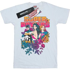 DC Comics Heren Super Powers Neon Bloemen T-shirt (S) (Wit)