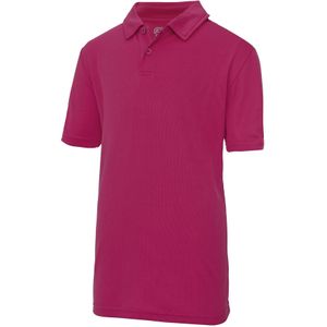 Just Cool Kinder Unisex Sport Polo Plain Shirt (Pakket van 2) (5-6 Jahre) (Heet Roze)