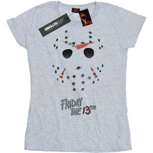 Friday 13th Dames/Dames Jason Hockey Masker Katoenen T-Shirt (XXL) (Sportgrijs)