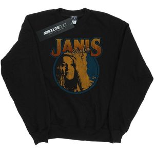 Janis Joplin Sweatshirt met verkleurde cirkel voor meisjes (116) (Zwart)
