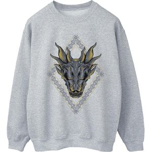 Game Of Thrones: House Of The Dragon Dames/Dames Sweatshirt met Drakenpatroon (S) (Sportgrijs)