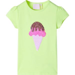 Kindershirt 128 neongeel