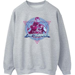 Marvel Heren Thor Love And Thunder Neon Badge Sweatshirt (4XL) (Sportgrijs)