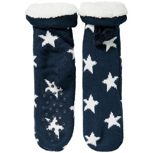 Apollo - Huissok met fake fur - Zwart - Maat 36/41 - Huissok - Fluffy sokken - Slofsokken anti slip - Anti slip sokken - Warme sokken - Winter sokken