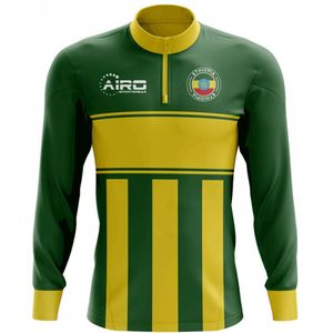 Ethiopia Concept Football Half Zip Midlayer Top (Green-Yellow)