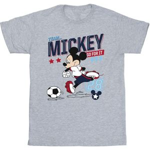 Disney Heren Mickey Mouse Team Mickey Voetbal T-shirt (4XL) (Sportgrijs)