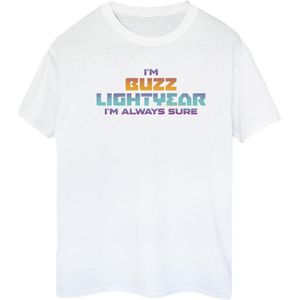 Disney Dames/Dames Lightyear Altijd Zeker Tekst Katoenen Vriendje T-shirt (L) (Wit)