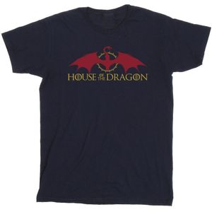 Game Of Thrones: House Of The Dragon Heren Draak Logo T-Shirt (3XL) (Marineblauw)