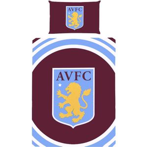 Aston Villa FC Dekbedovertrekset voor de kist (Einzelbett) (Bordeauxrood/Zwartblauw/Wit)