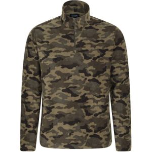 Mountain Warehouse Heren Camber II Camo Half Zip Fleece Top (3XL) (Groen)