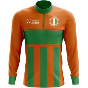Cote d\'Ivoire Concept Football Half Zip Midlayer Top (Orange-Green)