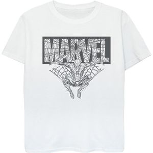 Marvel Jongens Spider-Man Marvel Logo T-Shirt (128) (Wit)