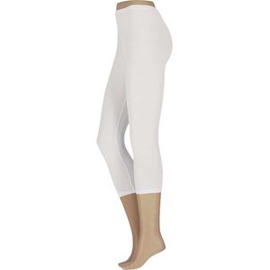 Katoenen Dames Legging - Capri - Wit - XXL - Legging dames katoen - Legging dames volwassenen - Legging katoen