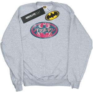 DC Comics Meisjes Batman Japans Logo Rood Sweatshirt (116) (Sportgrijs)