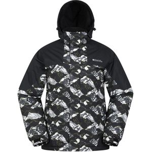 Mountain Warehouse Heren Shadow II Printed Ski Jacket (XXL) (Houtskool/Wit)