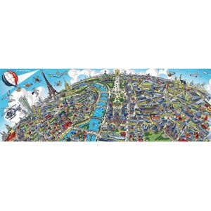 Panoramische puzzel Schmidt - Stadsgezicht Parijs, 1000 stukjes
