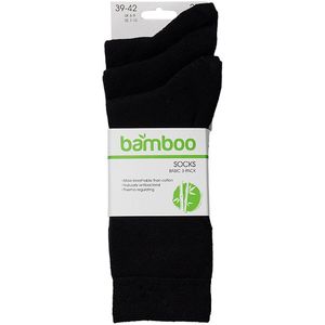 Apollo - Bamboe sokken basic - Zwart - Maat 43/46 - Bamboe sokken basic heren - Naadloze sokken - Bamboe - Bamboo