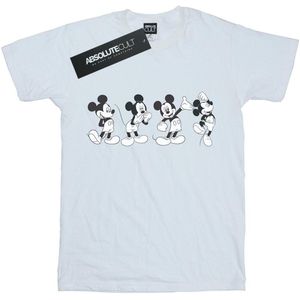 Disney Dames/Dames Mickey Mouse Vier Emoties Katoenen Vriendje T-shirt (3XL) (Wit)