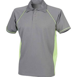 Finden en Hales Mens Performance Piped Polo Shirt (M) (Grijs/Lijkgroen)