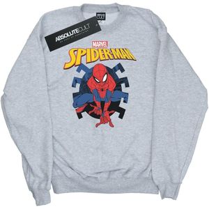 Marvel Dames/Dames Spider-Man Web Shooting Emblem Logo Sweatshirt (S) (Heide Grijs)